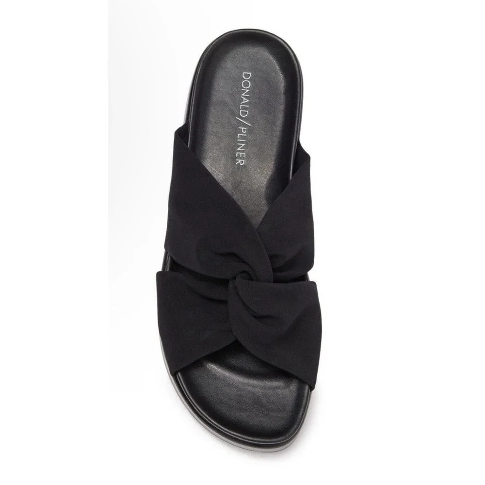 DONALD J PLINER Folley‎ Black Crepe Elastic Sandals Size 8.5